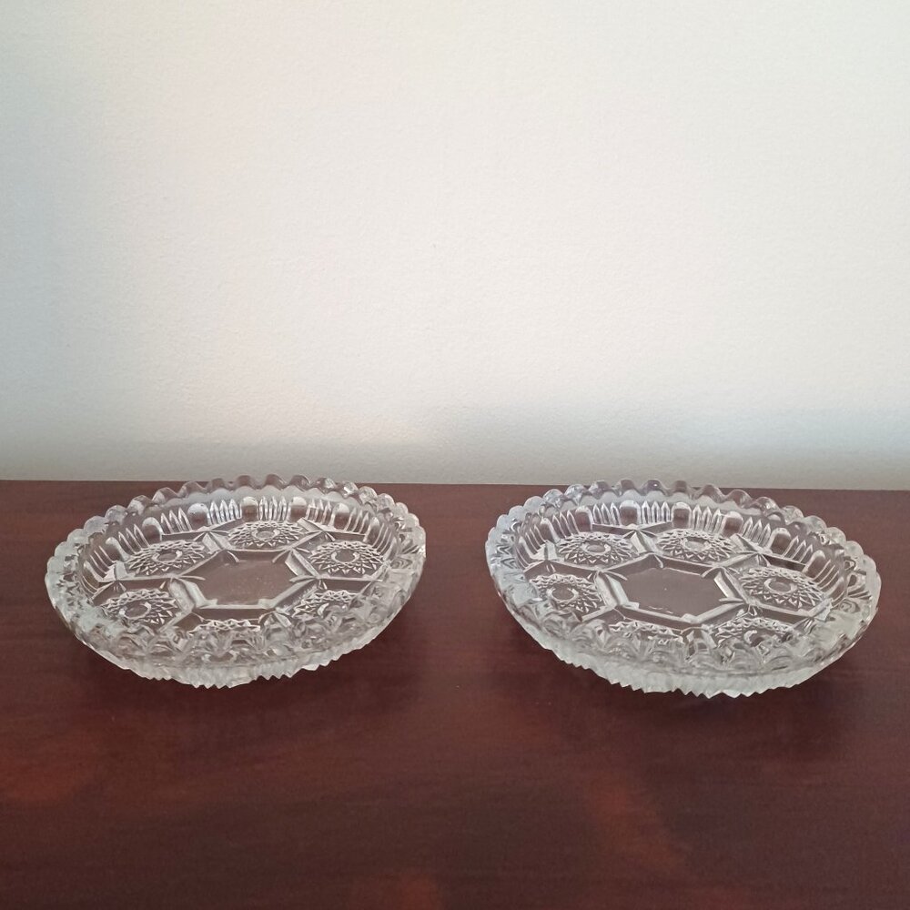 Two Vintage Crystal Ashtrays from Italy